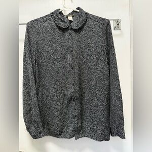 H&M Black and White Dotted Blouse